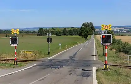 Route no 34 et passage de trains non gardé.