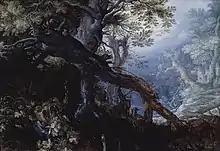 Roelandt Savery, Forêt et cerf (vers 1608-1610).