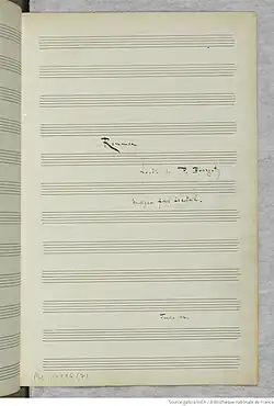 page du manuscrit autographe