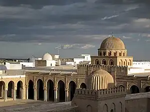 Dômes côtelés de la Grande Mosquée de Kairouan, Tunisie.