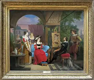 Rubens peignant le "Chapeau de paille" dans un pavillon de son jardin, 1826, musée du Louvre, RF 1991-16.
