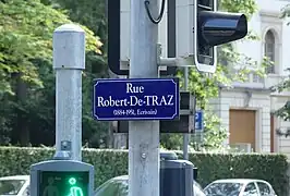 Rue Robert-de-TRAZ à Champel.