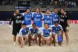 Sébastien Maté en équipe de France de beach soccer.