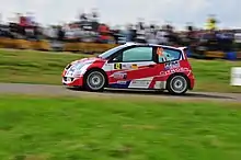 Sébastien Ogier avec la Citroën C2 S1600 au Rallye d'Allemagne 2008.