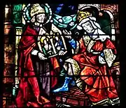 Vie de sainte Hélène de Constantinople: le pape Sylvestre cherche à identifier le messager de Constantin avec un diptyque (7).