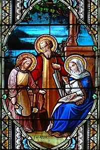 La Sainte Famille dans l'atelier de Joseph.