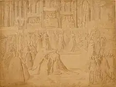 sacre de Henri III par Antoine Caron.