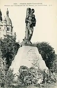 Monument au chevalier de la Barre (1906), Paris, square Nadar. Bronze détruit en 1942.