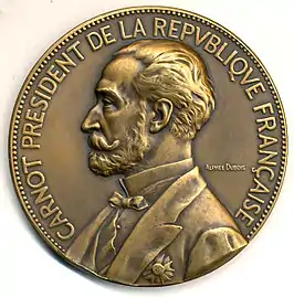 Sadi Carnot, médaille en bronze, 69&nbsp;mm.