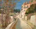 Saint-Paul-de-Vence, 1934, huile sur toile, 52&nbsp;×&nbsp;64&nbsp;cm, signé L. Weissberg en bas à gauche, ajouté dessous : « Mendjizky ».