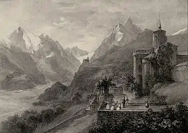 Saint-Savin, lithographie de Joséphine Sarazin de Belmont (1790-1870).
