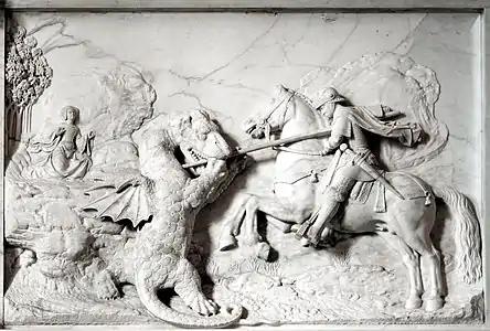 Relief de Saint-Georges provenant de la chapelle Haute du château de Gaillon (1508-1509, musée du Louvre).