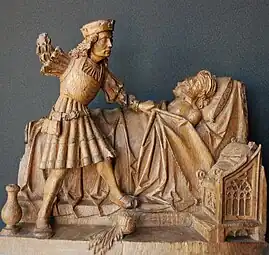 Saint Julien l'Hospitalier, première moitié du XVIe&nbsp;siècle, atelier Brabançon, n° 1961.283, coll. musée de Dinan.