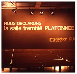 Installation d'Interaction Quià la salle trembléLangage Plus. (1983)