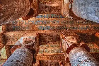 Salle hypostyle (colorisée).