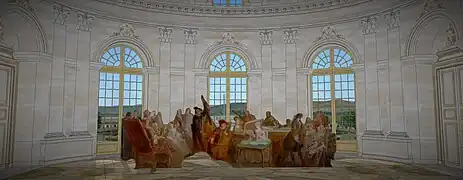 Schéma du salon ovale du château-neuf de Montmorency. vers 1730.