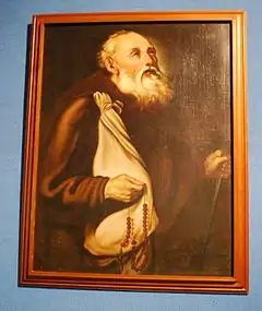 Saint Simon Stock par C. Pola (XVIIIe&nbsp;siècle). Exposée au Musée Régional de Tuxtla Gutierrez (Mexique)