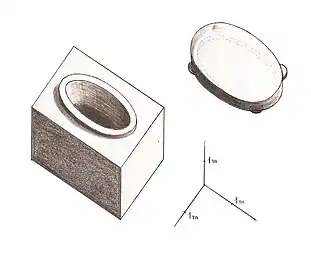 Sarcophage ovale de la grande excavation