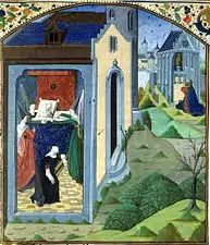 Saturne à l'oracle de Delphes et naissance de Jupiter. fol 1.