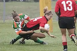 Tournoi de rugby à sept féminin aux États-Unis.