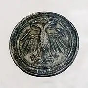 Aigle impérial bicéphale dans le sceau utilisé par Sigismond de Luxembourg en 1433.