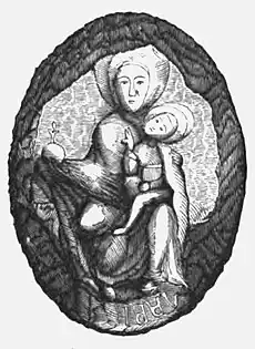 Sceau de l'abbaye Notre-Dame de Ham en 1303.