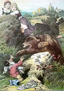 Blanche-Neige et Rose-Rouge (AT 426). Illustr. Alexander Zick.