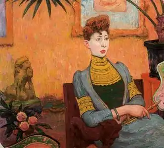 Émile Schuffenecker, Portrait de madame Champsaur (1890), en costume bigouden, musée de Pont-Aven.