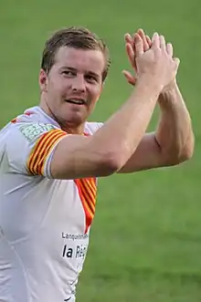 Photographie couleur du demi de mêlée australien Scott Dureau