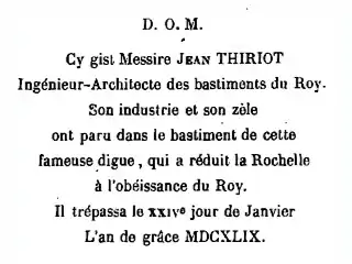 Sépulture de Jean Thiriot.