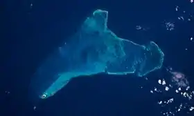 Vue aérienne du banc de Serrana