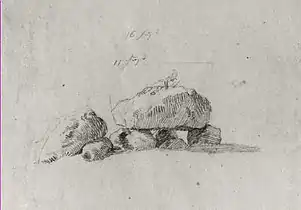 Dolmen près de Gützkow, dessin au crayon, 1802 (Wallraf-Richartz Museum, Cologne).