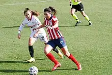 Silvia Meseguer joue avec l'Atlético de Madrid contre Séville le 24 janvier 2021