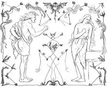 Skírnir continue ses menaces, Lorenz Frølich (1895).