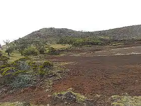 Vue du piton dans l'Bout depuis le fond de son cratère.