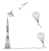 Le système d'évacuation d'urgence de l'équipage de Soyouz.