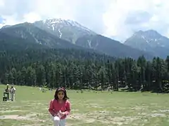 Paysage de la vallée de Pahalgam&nbsp;(en), dans la vallée du Cachemire.