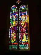Vitrail de l'église de l’Invention, représentant Ste Claire et Ste Sabine