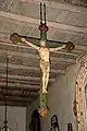 Crucifix gothique tardif (XVIe&nbsp;siècle) avec les symboles des évangélistes (région de Lübeck).