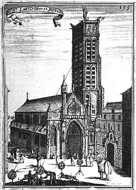 L’église Saint-Jacques-de-la-Boucherie (gravure publiée par Manesson Mallet en 1702).