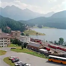 La gare de Saint-Moritz en 1992.
