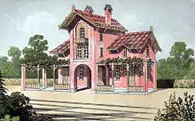 Bâtiment de la gare de Zandbergen, dessin de l’architecte Jean-Pierre Cluysenaar