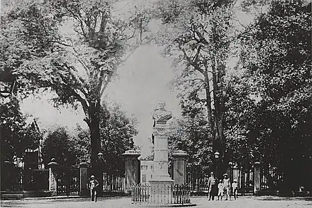 L'entrée du jardin à la fin du XIXe&nbsp;siècle.