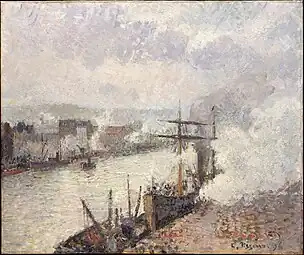 Bateau à vapeur dans le port de Rouen, 1896Camille PissarroMetropolitan Museum, New York