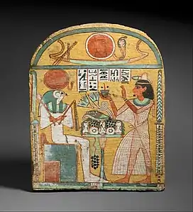 Stèle de Aafenmut. 924–889. H. 23 cmXXIIe dyn. Haute-Égypte, règne d'Osorkon&nbsp;Ier. Met