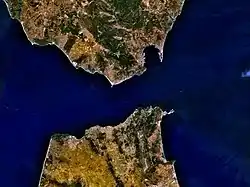 Image satellite du détroit de Gibraltar.