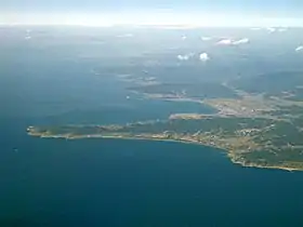 Vue aérienne du cap Sunosaki.