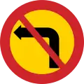 Interdiction de tourner à gauche