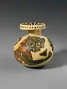 Aryballe à figure noire, 640-625. H. 5,7&nbsp;cm. Metropolitan Museum of Art