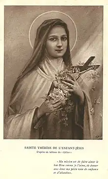 Image pieuse présentant le tableau original de Céline